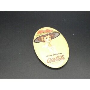 Coca-Cola Coke Drink Delicious 1973 Advertising Vintage Woman Pocket Mirror